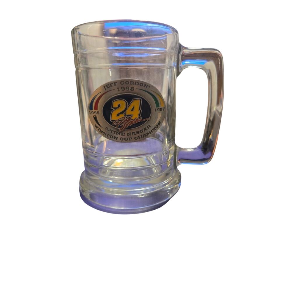 Jeff Gordon #24 1998 3-Time NASCAR Winston Cup Champion Glass Beer Mug